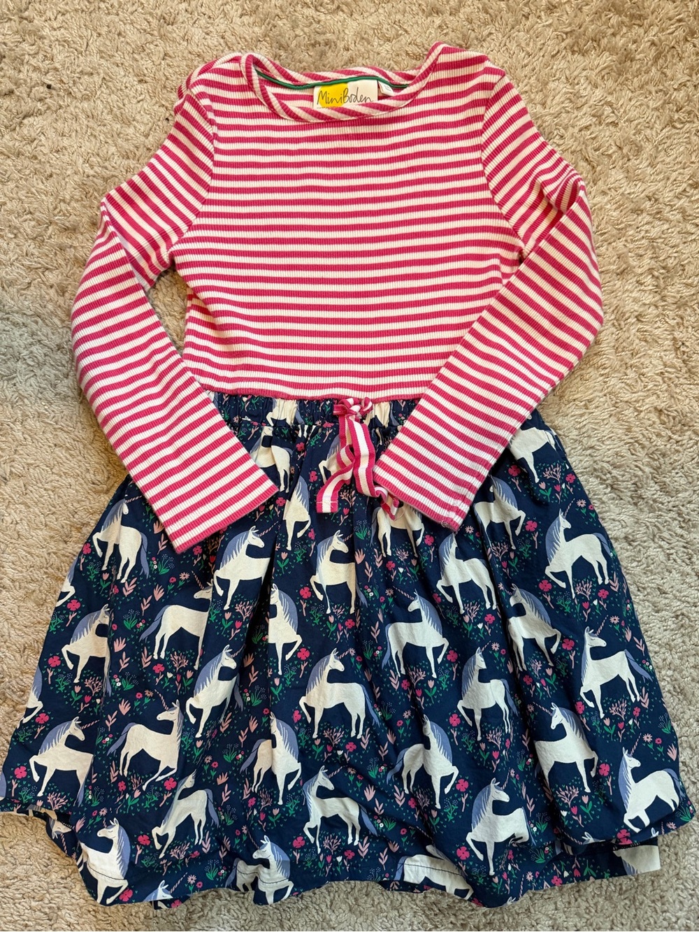 Girls Mini Boden Unicorn Hopscotch Dress